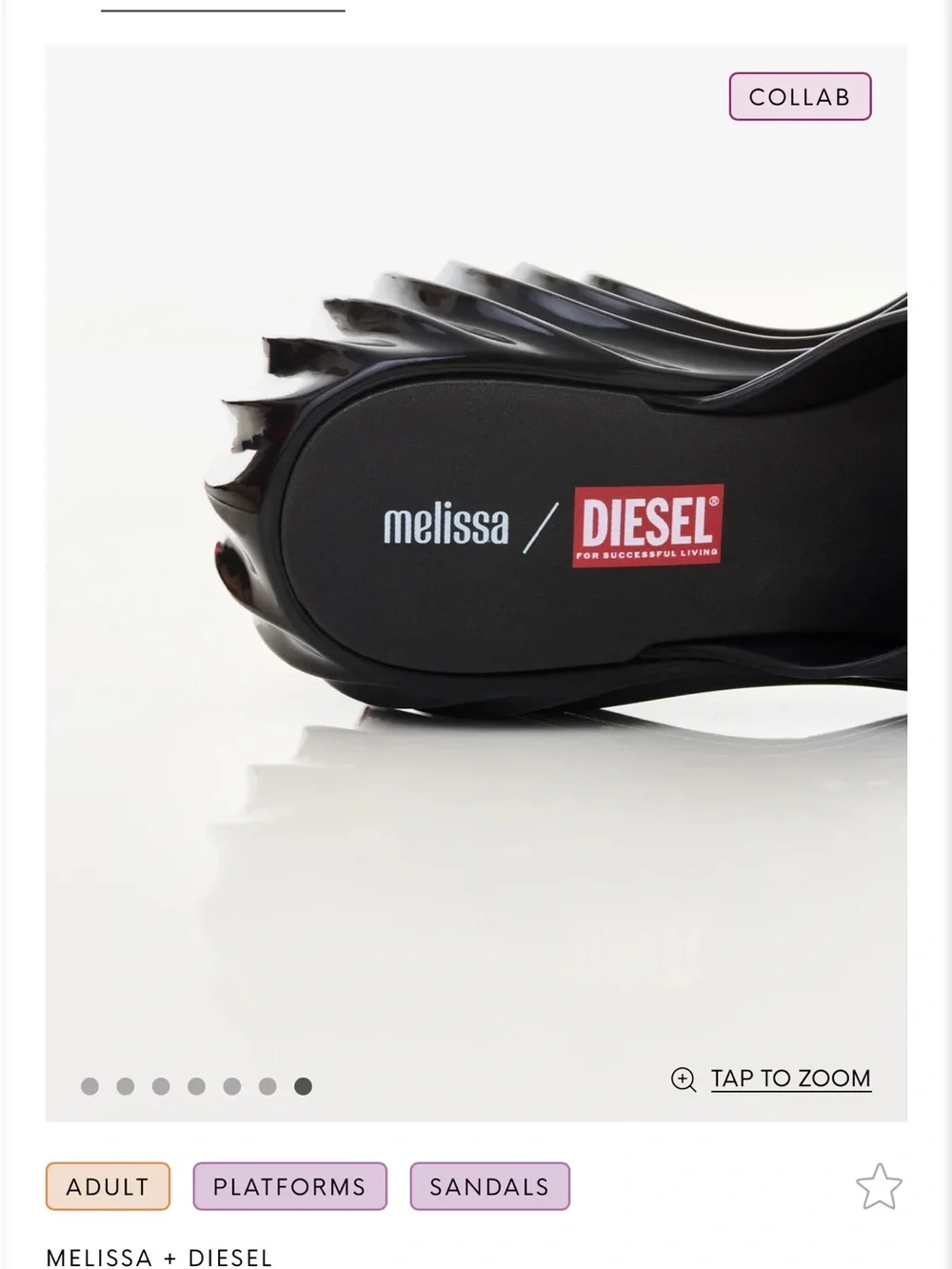 Diesel Black Sculptural Platform Sandals